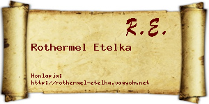 Rothermel Etelka névjegykártya